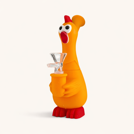 9" Screaming Chicken Silicone Waterpipe Resin · Silicone · Plastic Bong Super Supplys Inc