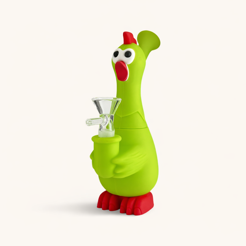 9" Screaming Chicken Silicone Waterpipe Resin · Silicone · Plastic Bong Super Supplys Inc