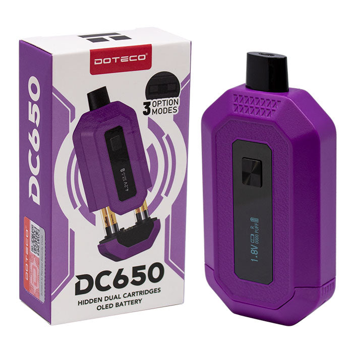 DOTECO | DC650 Dual Cartridge 510 Battery - 10CT 510 Battery Super Supplys Inc Purple