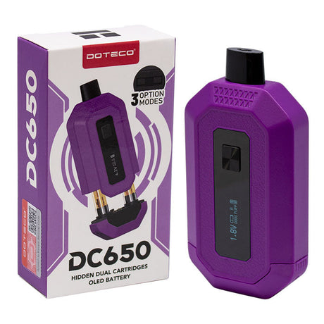 DOTECO | DC650 Dual Cartridge 510 Battery - 10CT 510 Battery Super Supplys Inc Purple