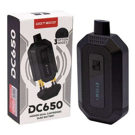 DOTECO | DC650 Dual Cartridge 510 Battery - 10CT 510 Battery Super Supplys Inc Black