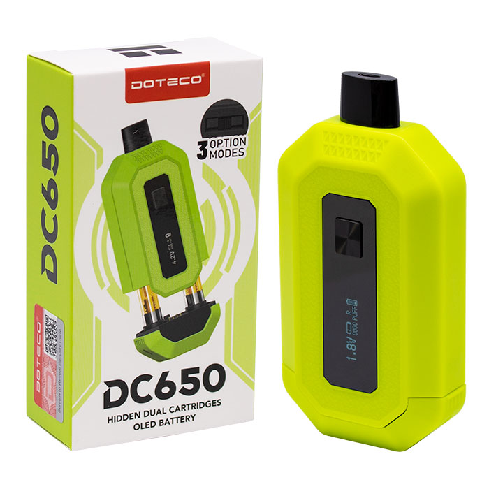DOTECO | DC650 Dual Cartridge 510 Battery - 10CT 510 Battery Super Supplys Inc Green