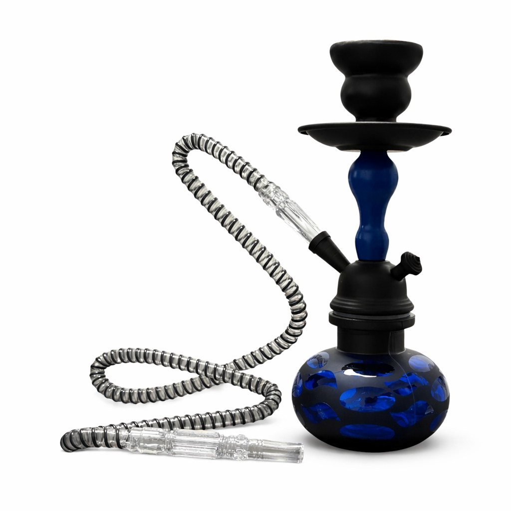 10" Monochrome Glass Hookah Set Hookah Super Supplys Inc Blue