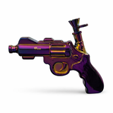 Fortune | 8″ Electroplated Revolver Waterpipe Glass Bong Fortune Rainbow
