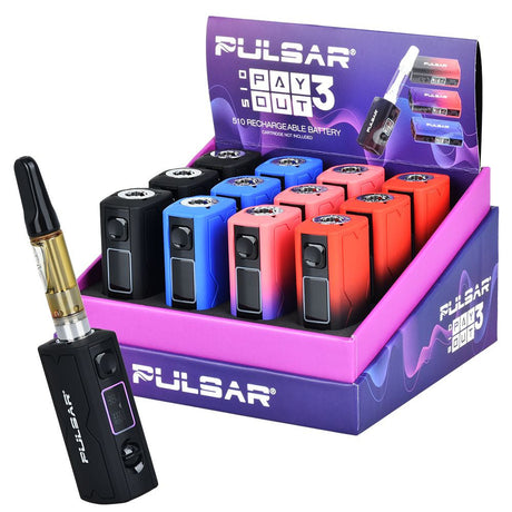Pulsar | Pulsar Payout 3.0 Variable Voltage Vape Battery - 550mAh 12CT DISPLAY Assorted Colors 510 Battery Smoking Cat Distribution(S)