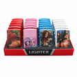 Ganja Girl Metal Oil Lighter – 24PC Assorted Counter Display Lighter Super Supplys Inc