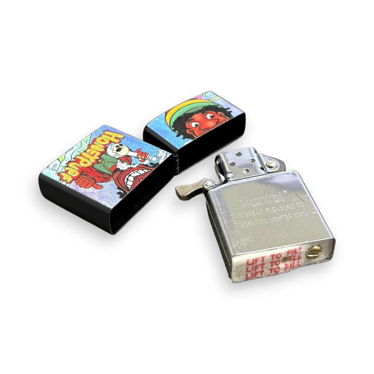 Honeypuff Metal Oil Lighter – 24PC Assorted Graphic Display Lighter Super Supplys Inc