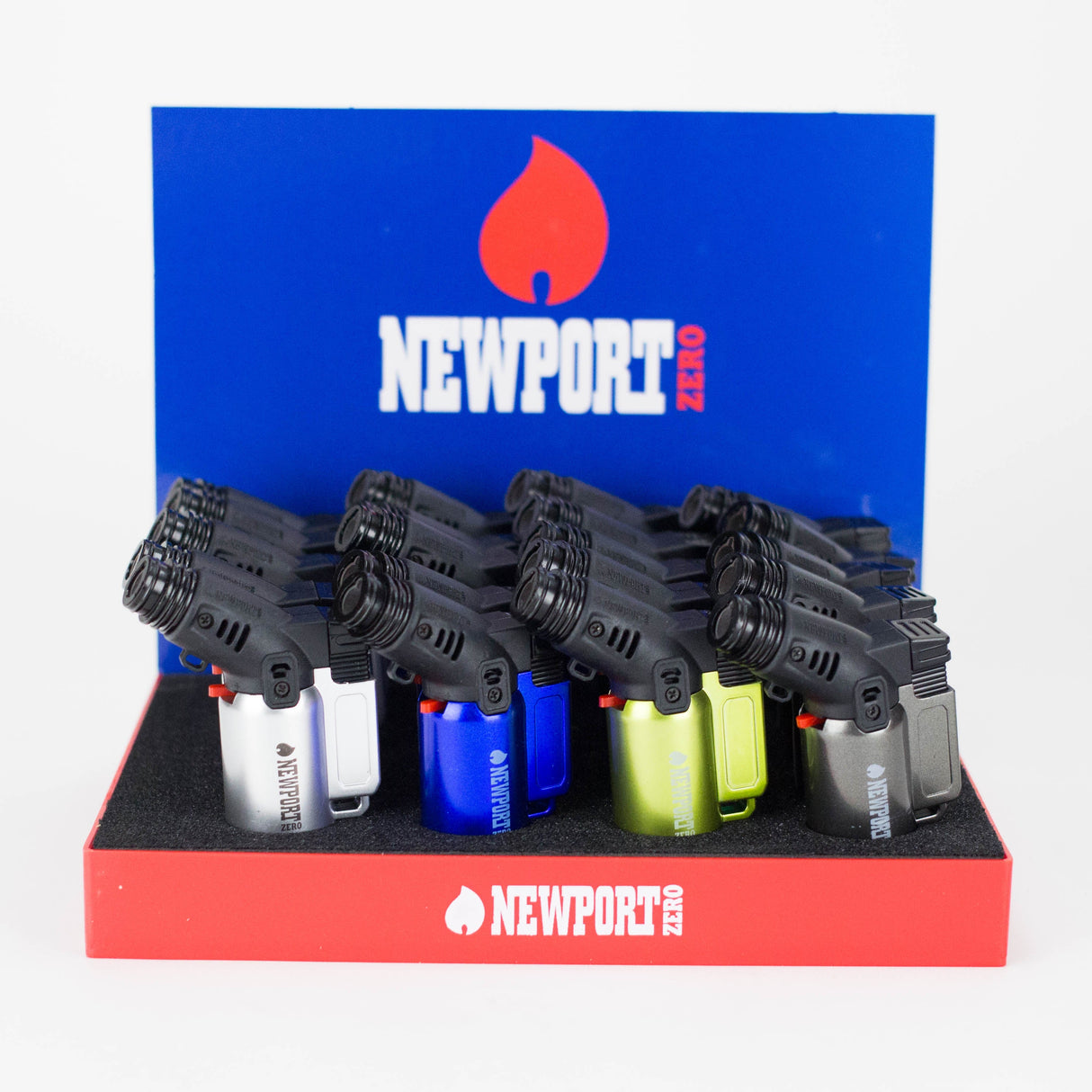 Newport - Metal Zero Side Torch Lighter - 20pcs Display Torch NIBO Distribution