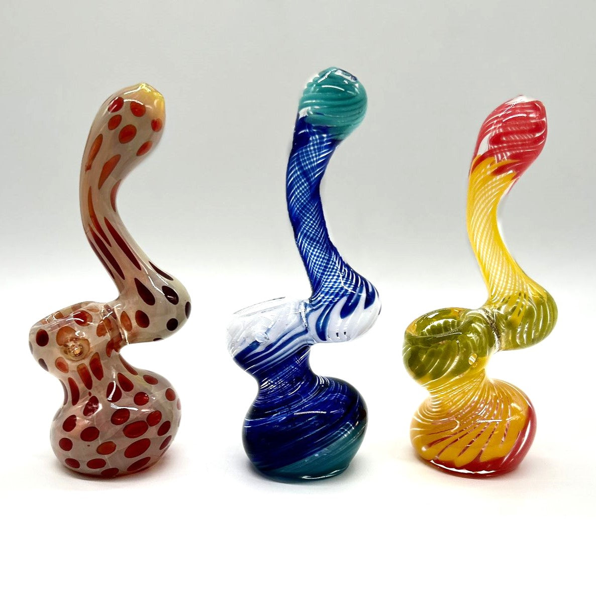 Glass mini bubbler 5" Assorted design Glass Pipe NIBO Distribution