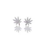 SILVER CANNABIS LEAF EARRING Jewelry The Kush Girls