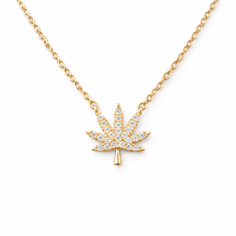 18K GOLD CANNABIS LEAF NECKLACE Jewelry The Kush Girls