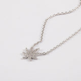 SILVER CANNABIS LEAF NECKLACE Jewelry The Kush Girls