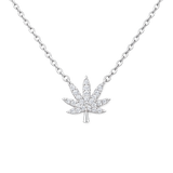 SILVER CANNABIS LEAF NECKLACE Jewelry The Kush Girls