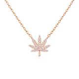 ROSE GOLD CANNABIS LEAF NECKLACE Jewelry The Kush Girls
