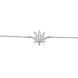 SILVER CANNABIS LEAF BRACELET Jewelry The Kush Girls
