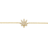 18K GOLD CANNABIS LEAF BRACELET Jewelry The Kush Girls