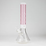 Z14" Glass Bong with Mosaic Art Design - 7mm Thick Glass Bong 777 Smoke Pink