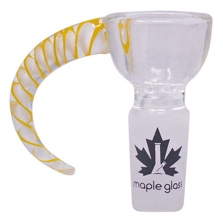 Maple Glass | Wave Horn Bowl 14mm Bowl · Popper Maple Craft Inc Yellow