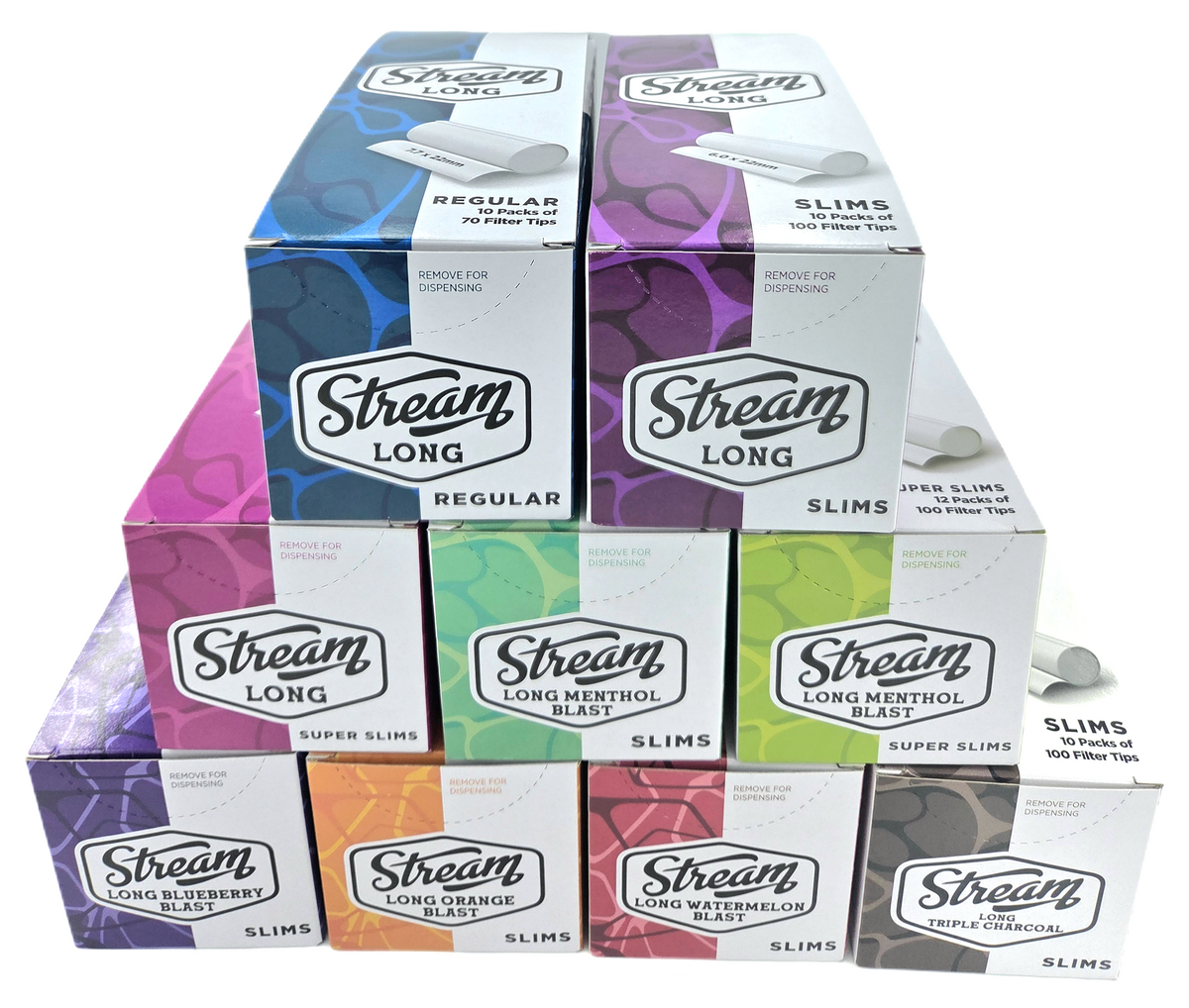 STREAM | Slims Long Blueberry Blast RYO Filters Display Carton - 10 Ba ...