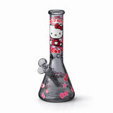 10" Pink Kitty Beaker Bong Glass Bong Super Supplys Inc T-Black