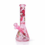 10" Pink Kitty Beaker Bong Glass Bong Super Supplys Inc Pink