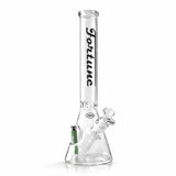 Fortune | 18" Beaker Bong – 7mm w/ Lighter Holder Glass Bong Fortune Black