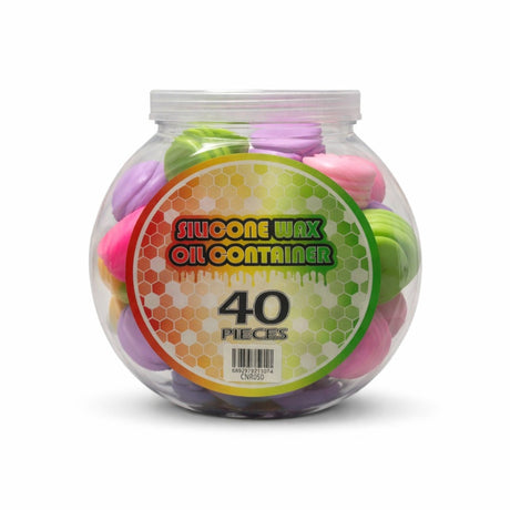 10mL Macaron Silicone Wax Oil Container – 40 Piece Jar