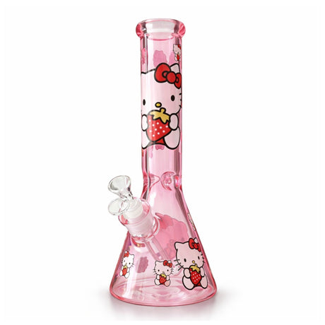 14" 7mm Pink Kitty Graphic Beaker Bong