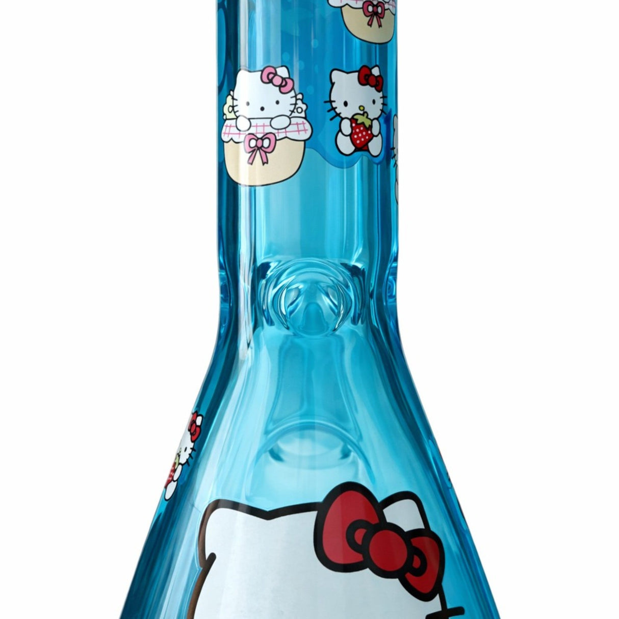 14" 7mm Pink Kitty Graphic Beaker Bong Glass Bong Super Supplys Inc