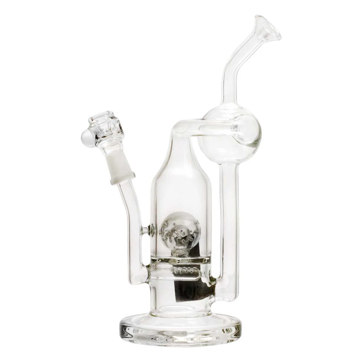 Pure Glass | 8" Solaris Inline Recycler 10mm - Flower and Dab Glass Rig PINNACLE DISTRIBUTORS INC. Clear