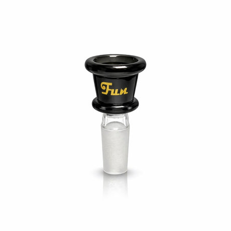 Fortune | Gold Logo 14mm Heavy Duty Glass Bowl Piece Bowl · Popper Fortune Black