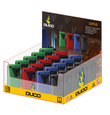 DUCO™ | LOTUS – Pastel Rubberized Double Jet Flame Lighter (Display of 20) Torch ONE TRADING