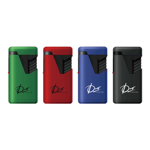 DUCO™ | LOTUS – Pastel Rubberized Double Jet Flame Lighter (Display of 20) Torch ONE TRADING