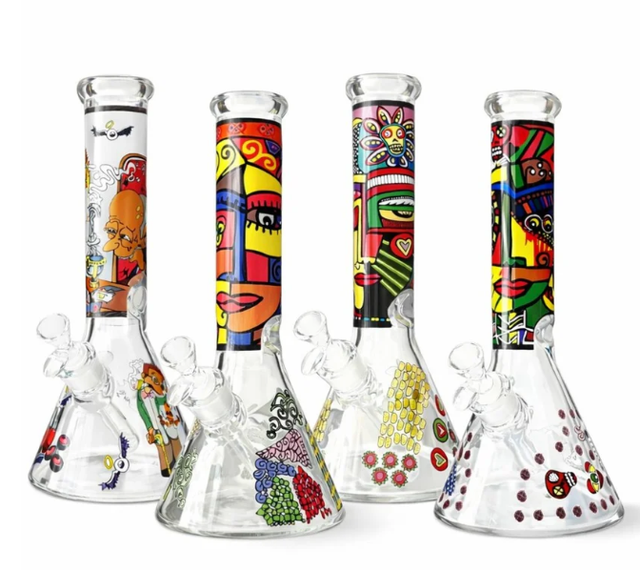 Urban Glyph 12.5” 7mm Designer Beaker Bong Glass Bong Super Supplys Inc