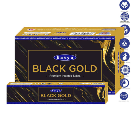 Satya | Incense Sticks 15g Incense SunGlow Black Gold Premium