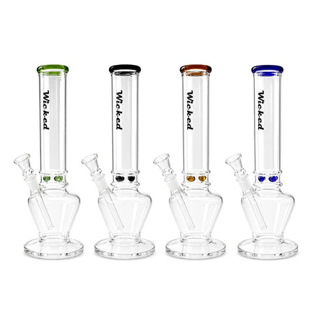 Wicked | 10" 4mm Glass Beaker Bong-4 Colours Assorted Glass Bong Super Supplys Inc