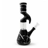 10" Splashguard Zong Glass Perc- 8 Assorted Colours Glass Bong Super Supplys Inc Black