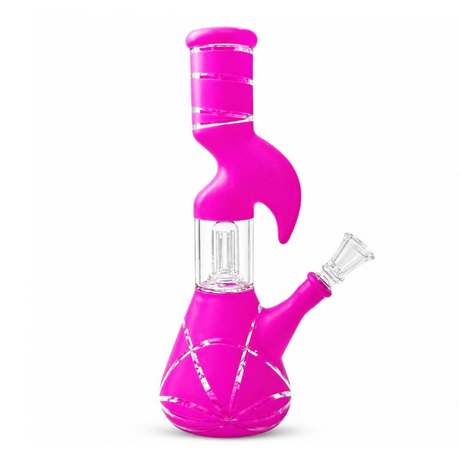 10" Splashguard Zong Glass Perc- 8 Assorted Colours Glass Bong Super Supplys Inc Pink