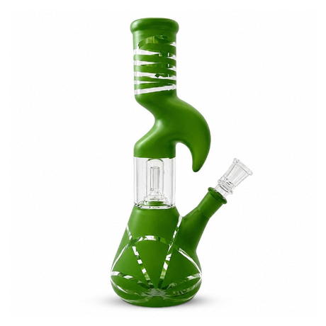 10" Splashguard Zong Glass Perc- 8 Assorted Colours Glass Bong Super Supplys Inc Green