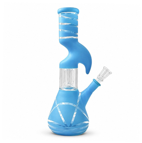 10" Splashguard Zong Glass Perc- 8 Assorted Colours Glass Bong Super Supplys Inc Light Blue