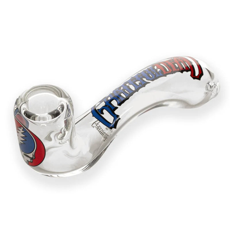 Grateful Dead x GEAR Premium® | 5.5" Steal Your Face Sherlock Hand Pipe In Collectible Tin Glass Pipe West Coast Gifts