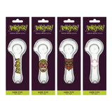 Bongjour!™ | 3.75" Clear Hand Pipe w/Decal (Assorted Decal 8 Pack) Glass Pipe West Coast Gifts