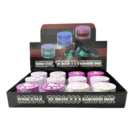 50mm*37mm Ketty Zinc Grinder-Assorted Design-12 Pcs/Display Display Pack Super Supplys Inc