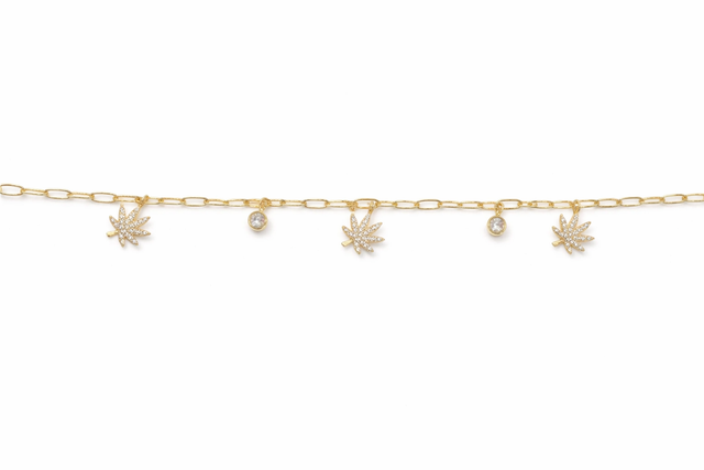 18K GOLD CHARMED BRACELET Jewelry The Kush Girls
