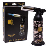 OG | 7 Inches Single Flame Torch Lighter Torch Maple Craft Inc Onyx Skull
