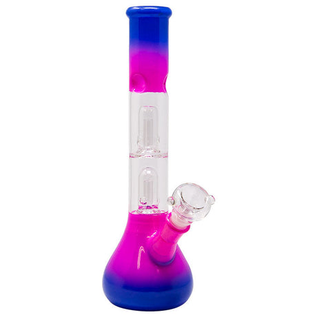 12" Drip in Dual Twin Colored Glass Bong Glass Bong Maple Craft Inc Blue