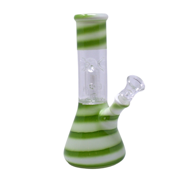 8" Ribbed Beaker Glass Bong Glass Bong Maple Craft Inc Green