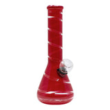 7" Colored Ribbon Mini Glass Bong - New Glass Bong Maple Craft Inc Red