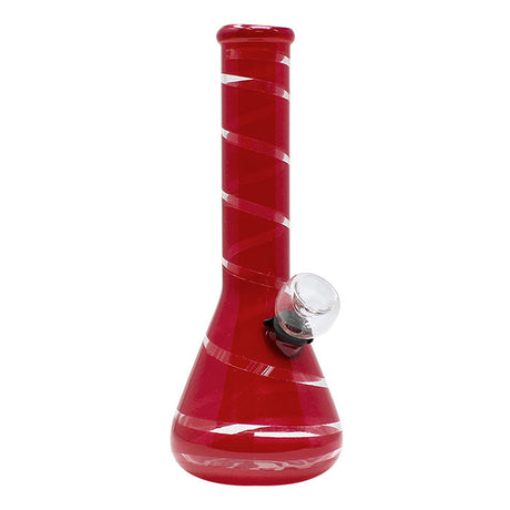 7" Colored Ribbon Mini Glass Bong - New Glass Bong Maple Craft Inc Red