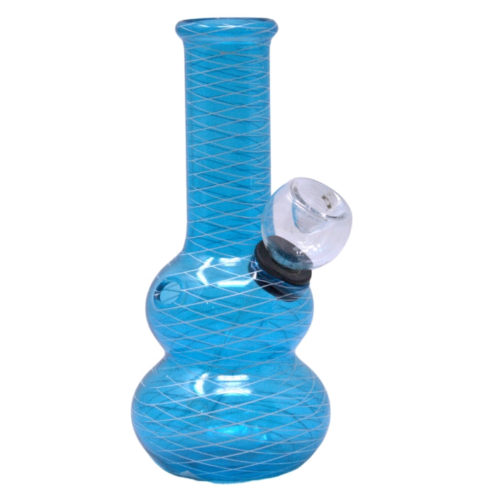 5" Netted Mini Glass Bong Glass Bong Maple Craft Inc Sky Blue